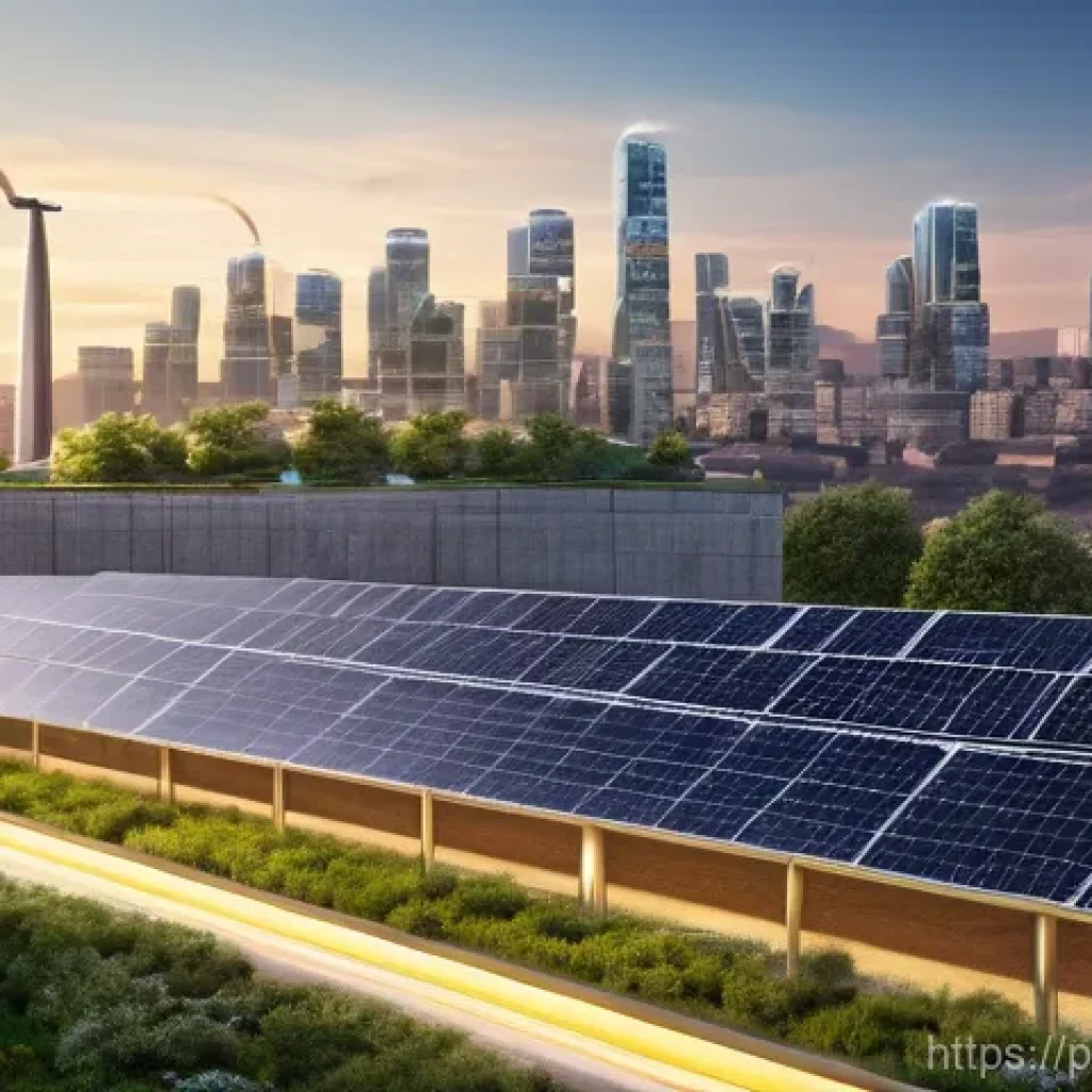 에너지기술 경력개발 로드맵 - **Prompt 1: "The Dawn of Sustainable Energy"**
    A vibrant, futuristic cityscape at dawn, bathed i...