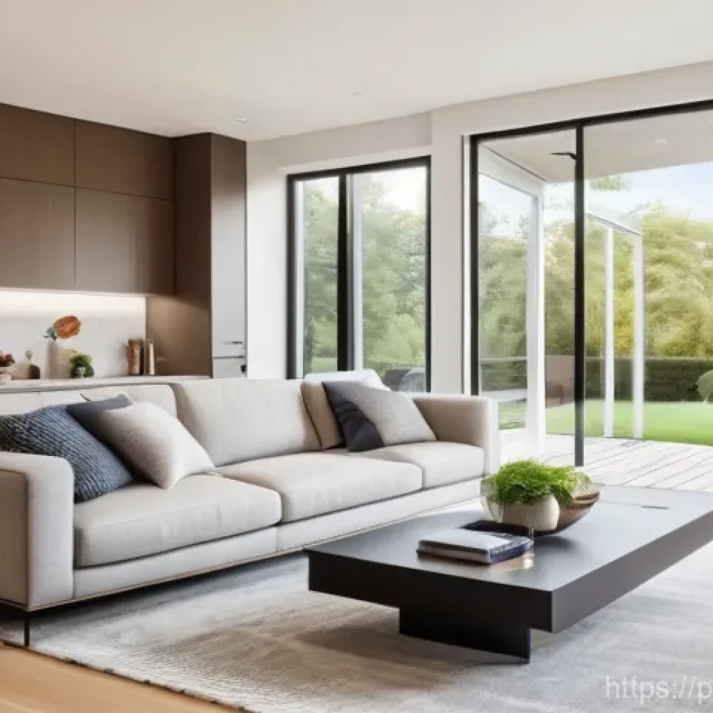 에너지기술과 스마트 그리드 - A vibrant, modern living room filled with natural light, where a family (parents and a teenaged chil...
